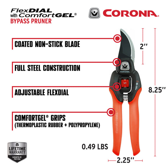 FlexDIAL Bypass Pruner, 3/4 in. Cut Capacity