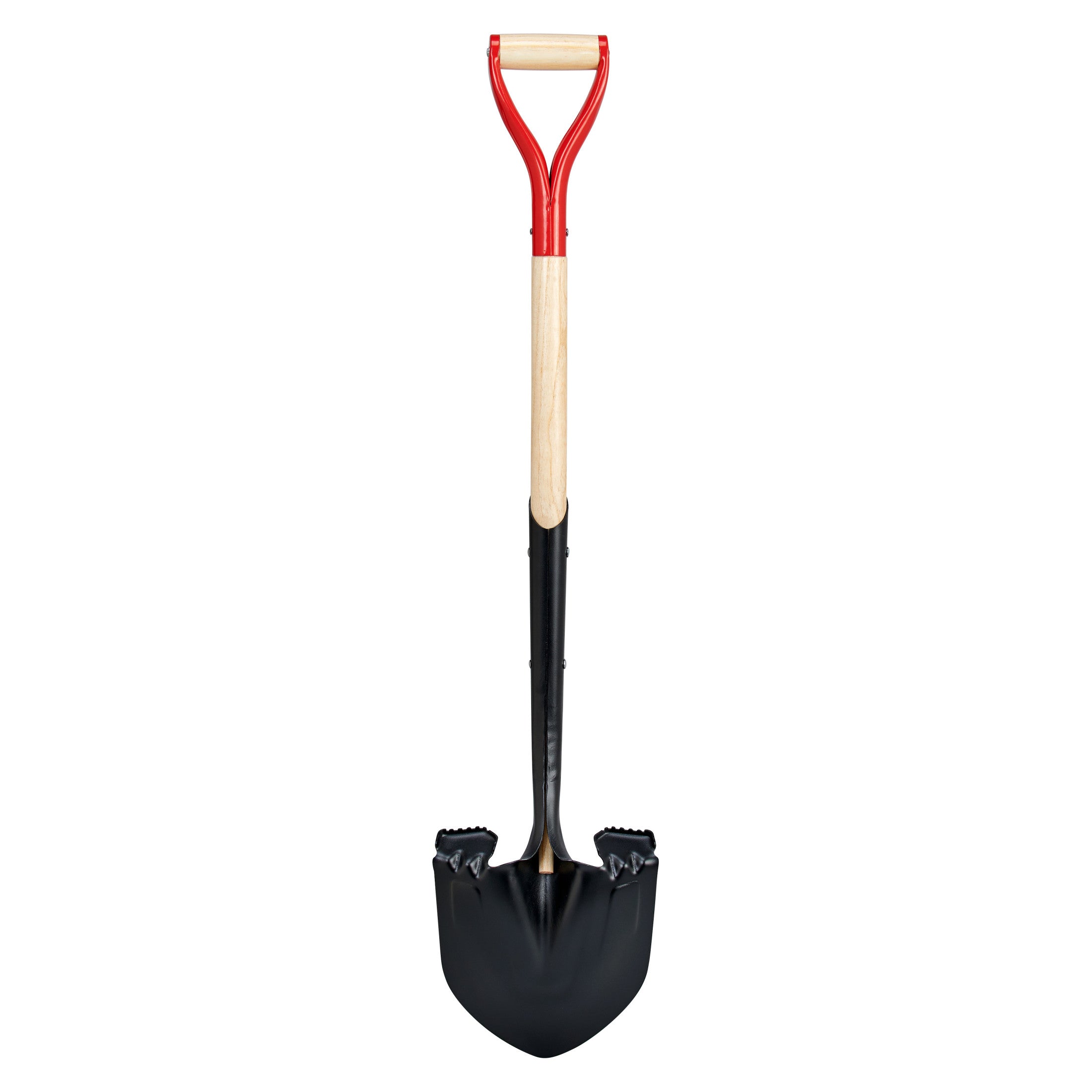 Boron Steel 14-Gauge Round Point Shovel, D Grip Hardwood Handle