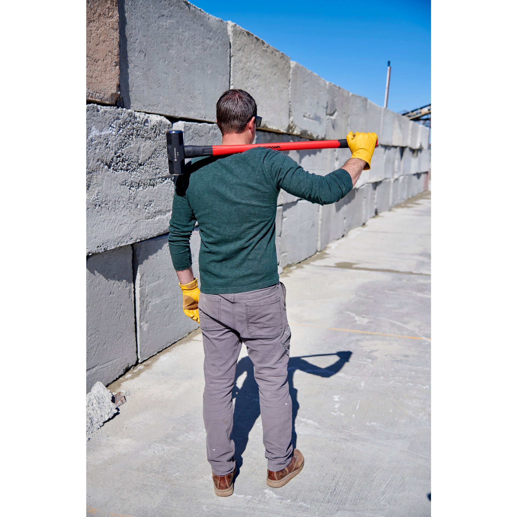 Sledge Hammer, 12 lb. Head, 36 in. Solid-Core Fiberglass Handle