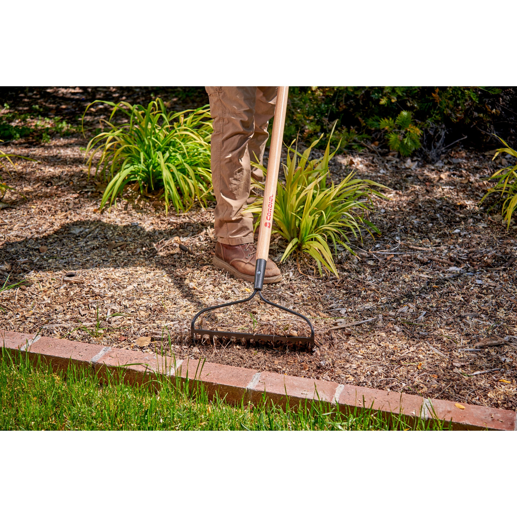 Bow Head Rake, 14 in. Head, 14 Tines, Ash Hardwood Handle