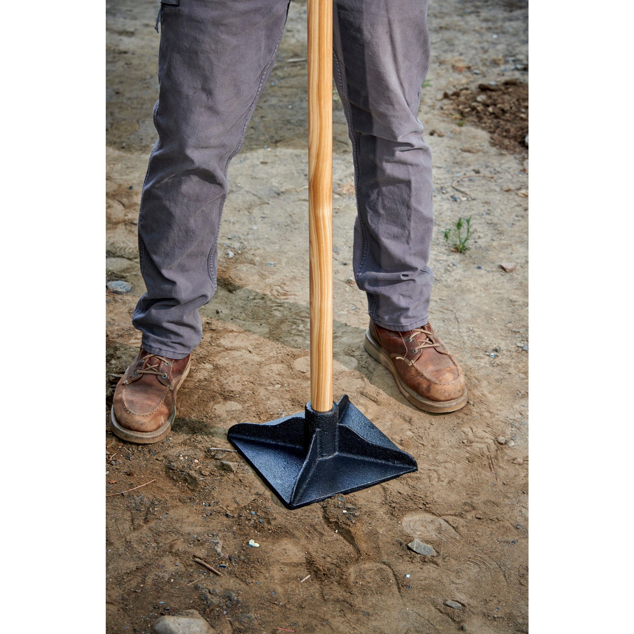 Dirt Tamp, 10 in. x 10 in., 58 in. Ash Wood Handle