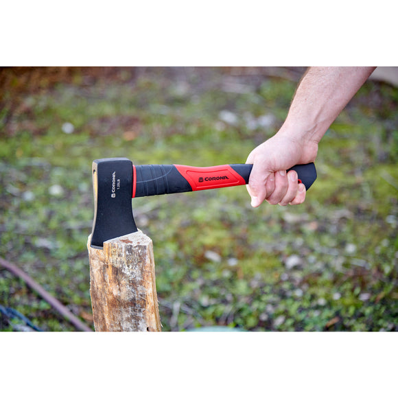 Camping Axe, 1.25 lb. Head, 14 in. Solid-Core Fiberglass Handle