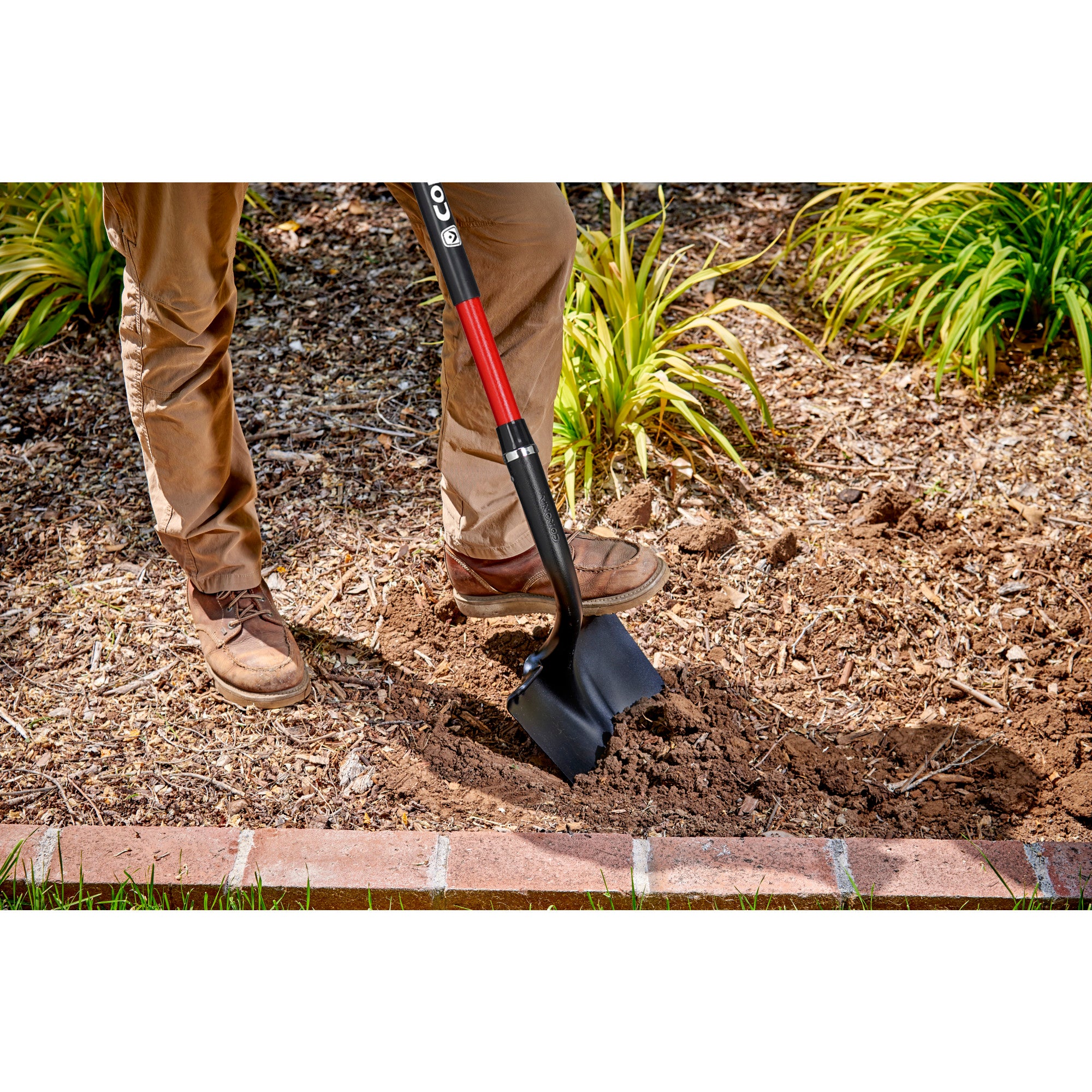 Round Point, 14-Gauge Shovel, 12 in. Head, 48 in. Fiberglass Handle