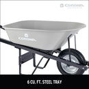 6 Cu. Ft. Steel Wheelbarrow, Steel Handles, Flat Free Tire-12