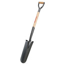 Closed-Back Drain Spade Shovel, 14-Gauge, 30 in. Wood D-Grip Handle-2