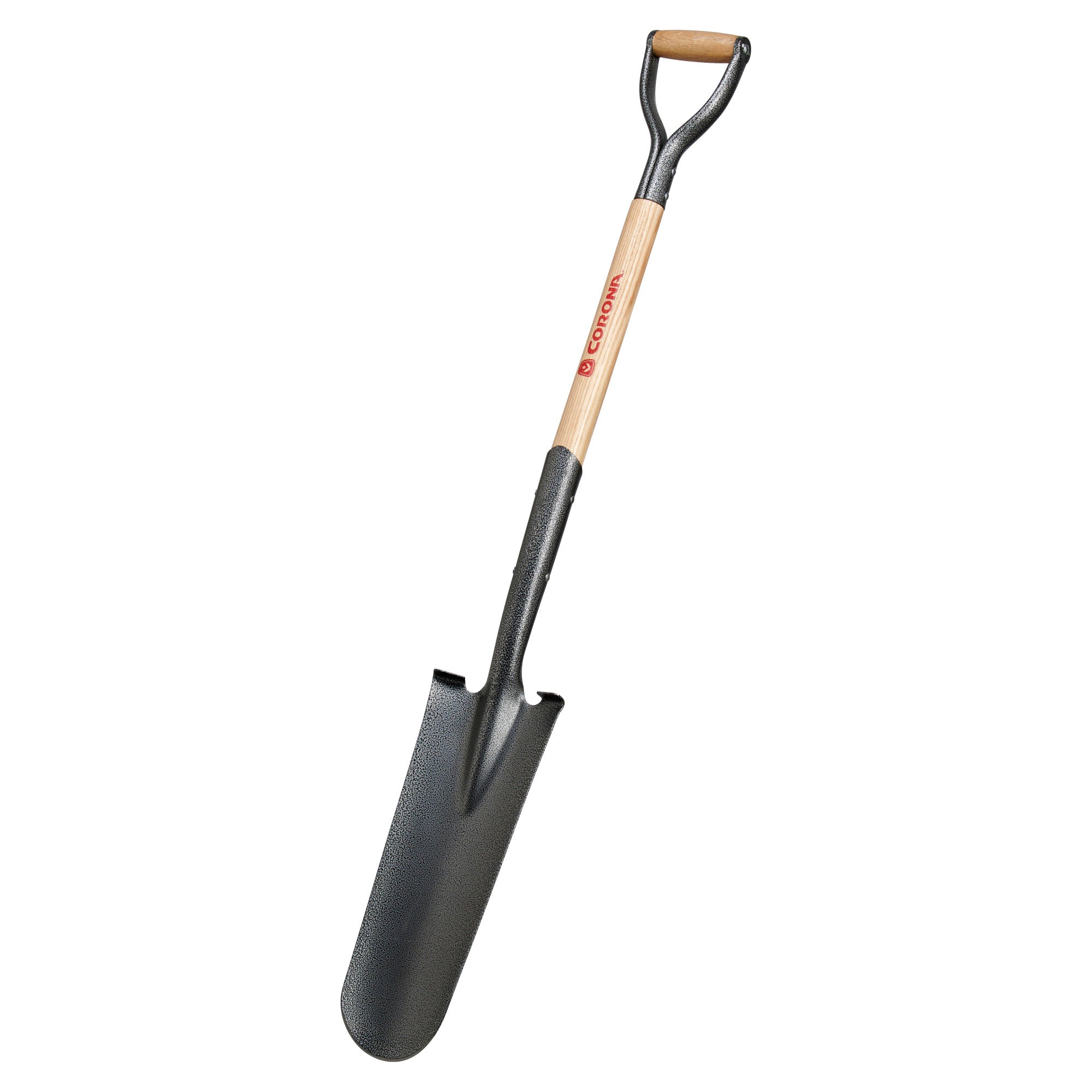 Closed-Back Drain Spade Shovel, 14-Gauge, 30 in. Wood D-Grip Handle