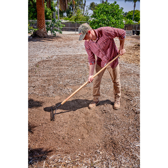 Bow Head Rake, 14 in. Head, 14 Tines, Ash Hardwood Handle