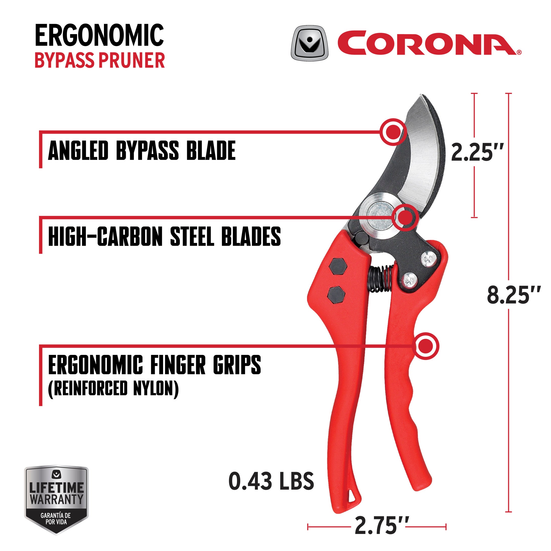 Ergonomic Bypass Pruner, 5/8 in. Cut Capacity