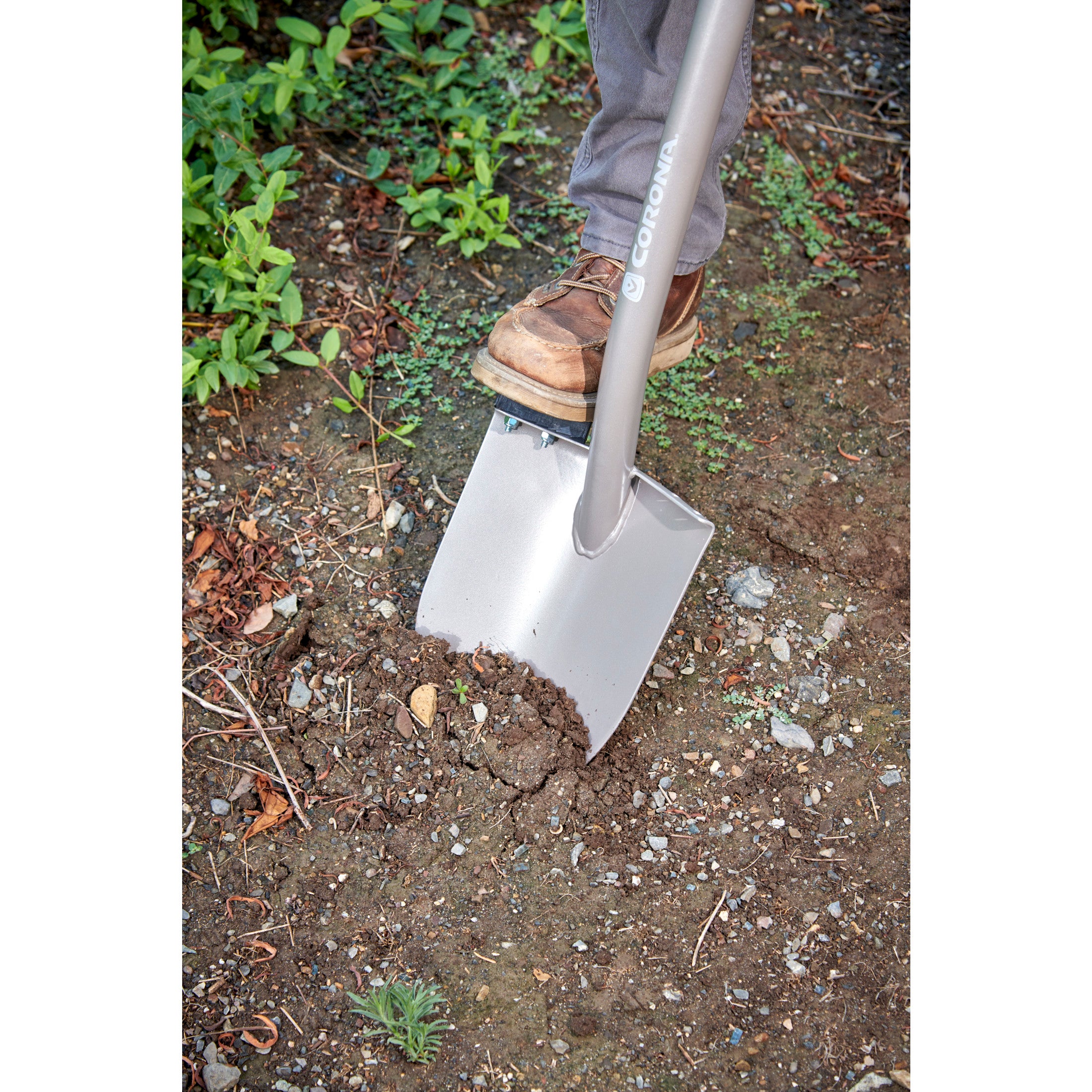 All-Steel 12-Gauge 15 in. Round Point Shovel, Steel Handle