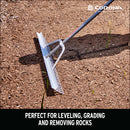 Full Aluminum Landscape Rake, 36 in. Head, 36 Tines, Poly Grip-8