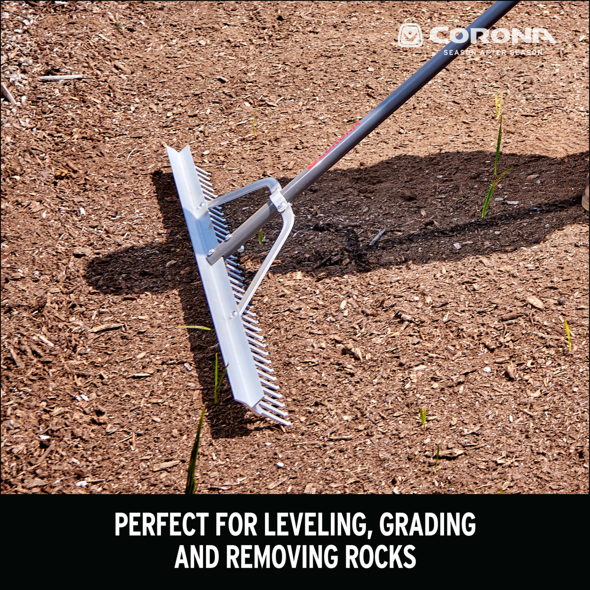 Full Rake Full Aluminum Landscape Rake, 36 in. Head, 36 Tines, Poly Grip | Corona ...