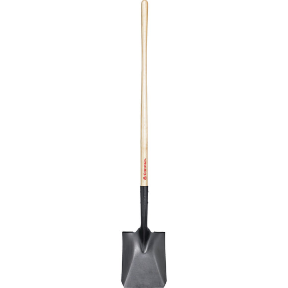 Square Point Shovel, 15-Gauge, 12. in Head, 48 in. Wood Handle