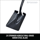 Boron Steel 14-Gauge Square Point Shovel, D Grip Hardwood Handle-9