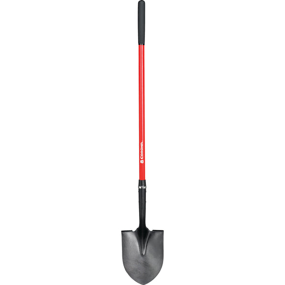 Round Point Shovel, 15-Gauge, 12. in Head, 48 in. Fiberglass Handle