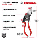 ErgoACTION Bypass Pruner, 3/4 in. Cut Capacity-14