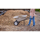 6 Cu. Ft. Poly Wheelbarrow, Steel Handles, Dual Wheel Flat Free Tires-9