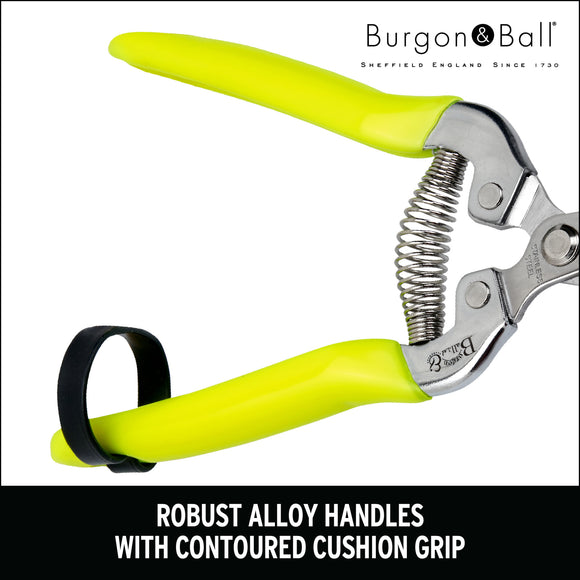 Florabrite™ Flower & Harvesting Snip, Neon Yellow, RHS Endorsed