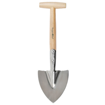 Stainless Steel Small Perennial Spade Shovel, Wood T-Grip Handle, RHS Endorsed