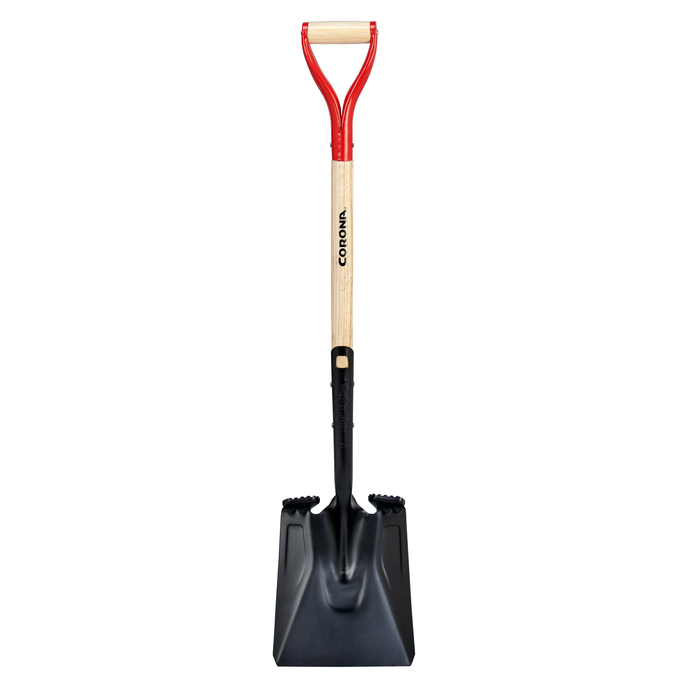 Boron Steel 14-Gauge Square Point Shovel, D Grip Hardwood Handle