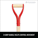 Boron Steel 14-Gauge Square Point Shovel, D Grip Hardwood Handle-11