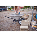6 Cu. Ft. Poly Wheelbarrow, Steel Handles, Dual Wheel Flat Free Tires-8