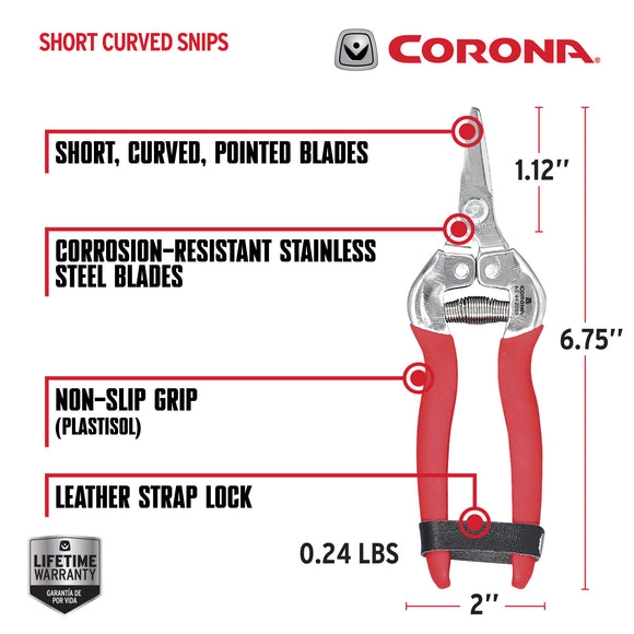 Short Curved Snips, 1 in. Blades