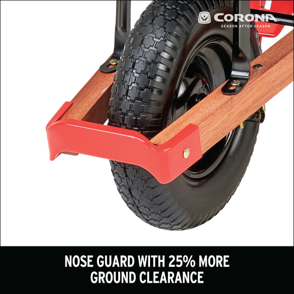 6 Cu. Ft. Professional Steel Wheelbarrow, Wood Handles, Flat-Free Tire