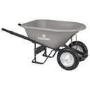 6 Cu. Ft. Poly Wheelbarrow, Steel Handles, Dual Wheel Flat Free Tires-1