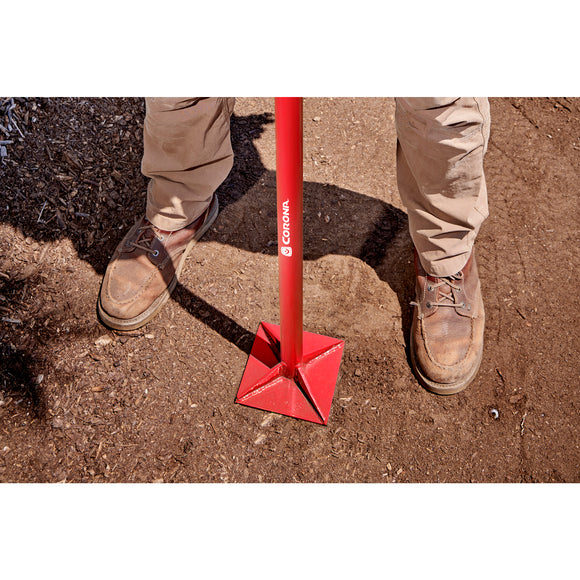 All-Steel Dirt Tamp, 8 in. x 8 in., 58 in. Steel Handle