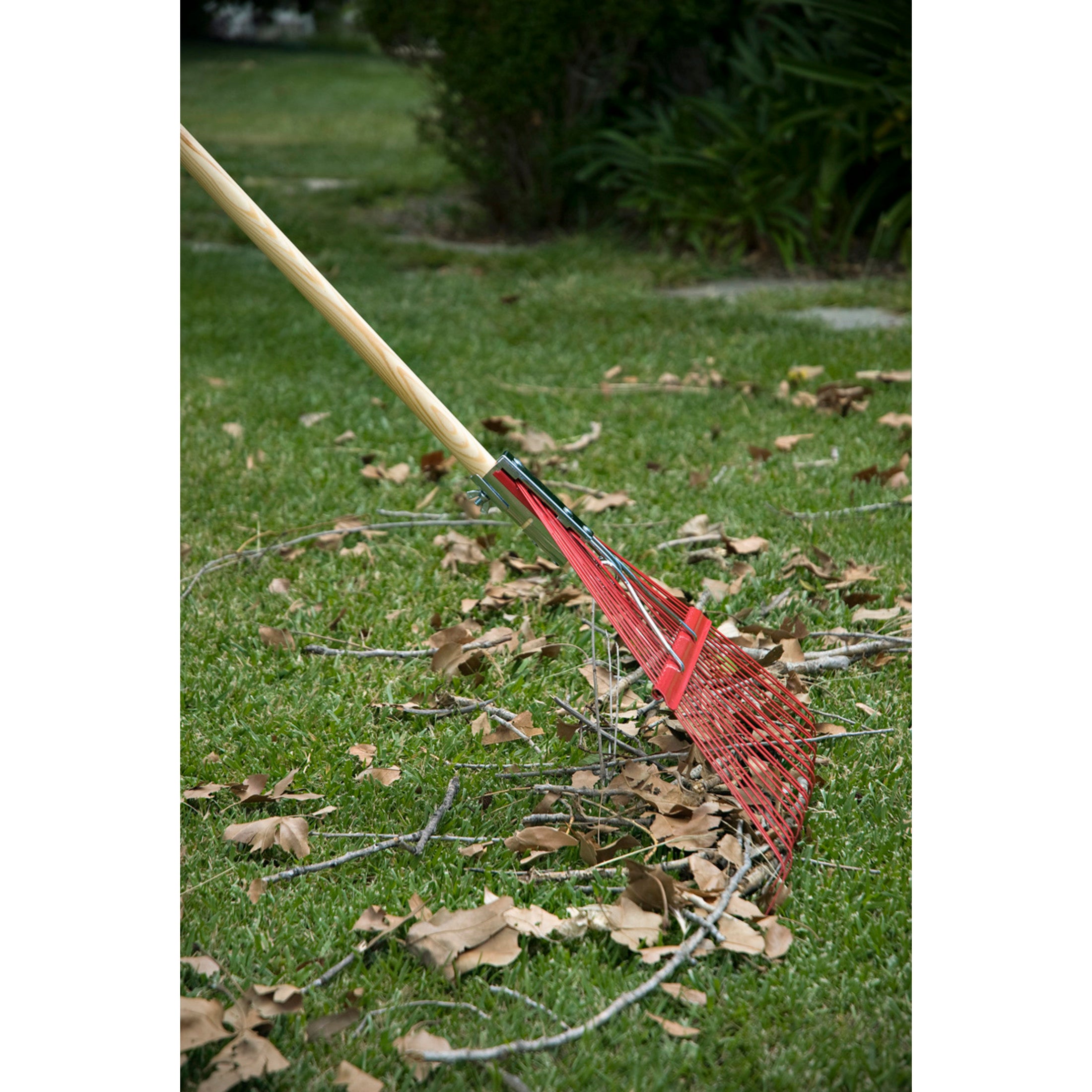 Spring Brace Rake, 22 in. Head, 22 Tines, Hardwood Handle