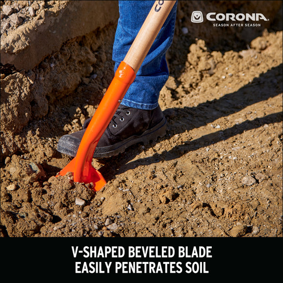 12-Gauge Trench Shovel, 35 Degree, 4 in., Hardwood Handle Poly Grip