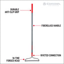 Forged Bow Rake, 16 Head, 16 Tines, Fiberglass Handle-7