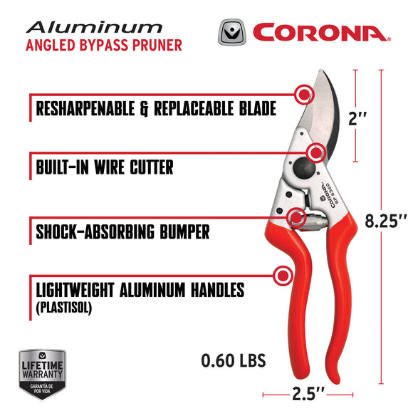 Aluminum Angled Bypass Pruner, 1 in. Cut Capacity