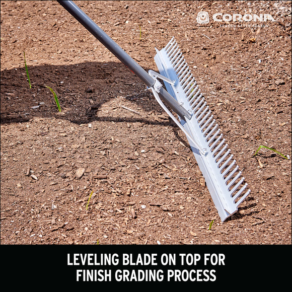 Full Aluminum Landscape Rake, 36 in. Head, 36 Tines, Poly Grip