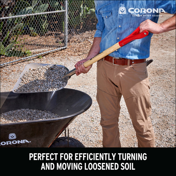 #10 Aluminum Western Scoop Hardwood Handle, D Grip Shovel