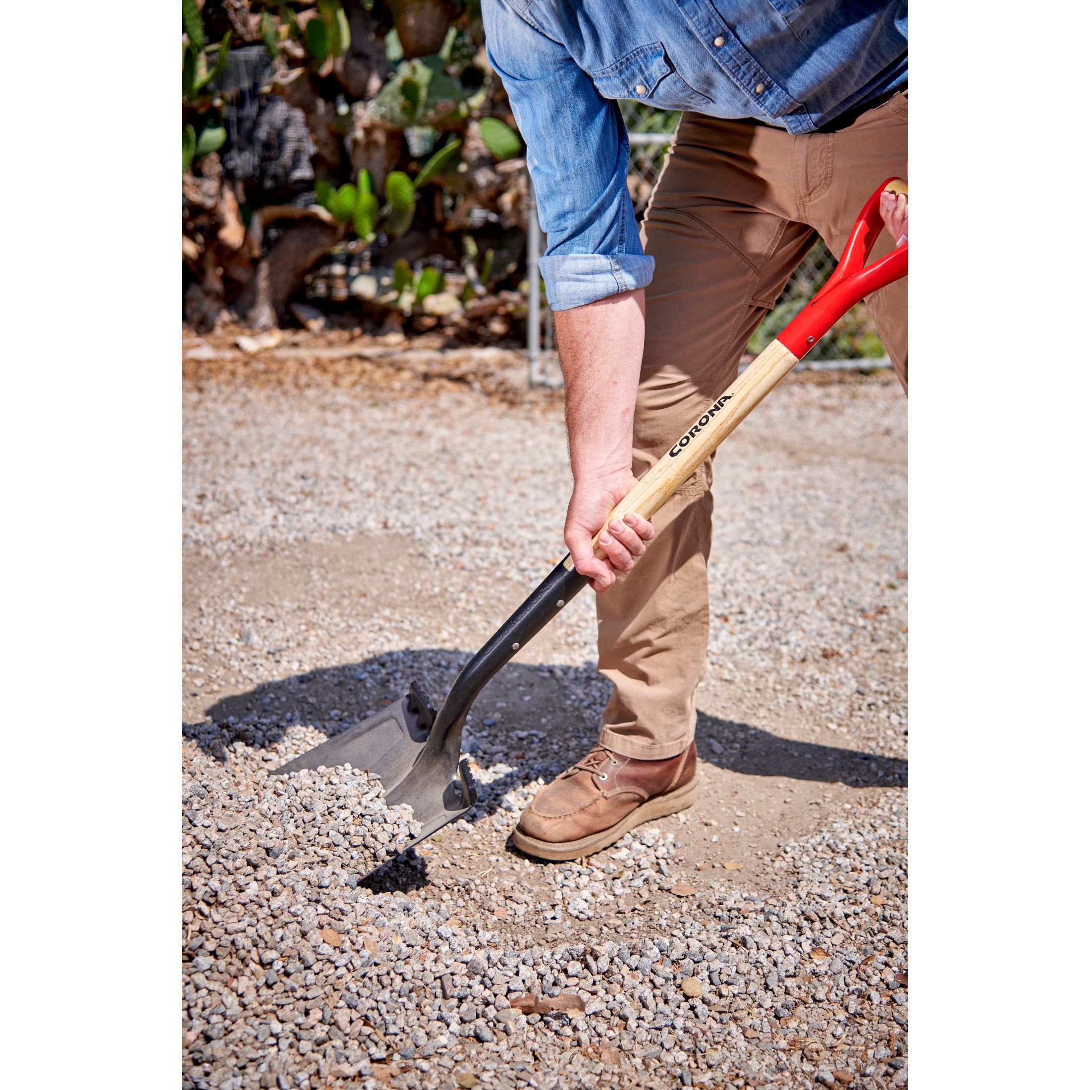 Boron Steel 14-Gauge Square Point Shovel, D Grip Hardwood Handle