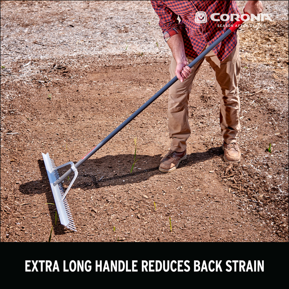 Full Aluminum Landscape Rake, 36 in. Head, 36 Tines, Poly Grip | Corona ...