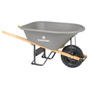 6 Cu. Ft. Poly Wheelbarrow, Wood Handles, Pneumatic Tire-1