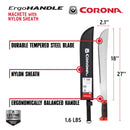 ErgoHandle Machete, 18 in. with Nylon Sheath-12