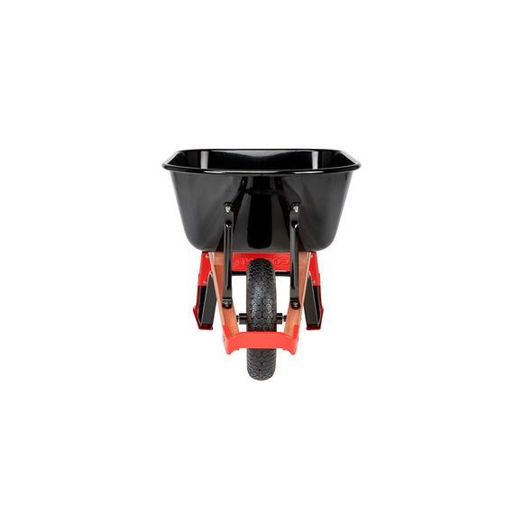 6 Cu. Ft. Professional Steel Wheelbarrow, Wood Handles, Flat-Free Tire