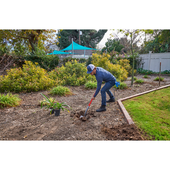 Round Point Shovel, 14-Gauge, 12 in. Head, 48 in. Solid-Core Fiberglass Handle