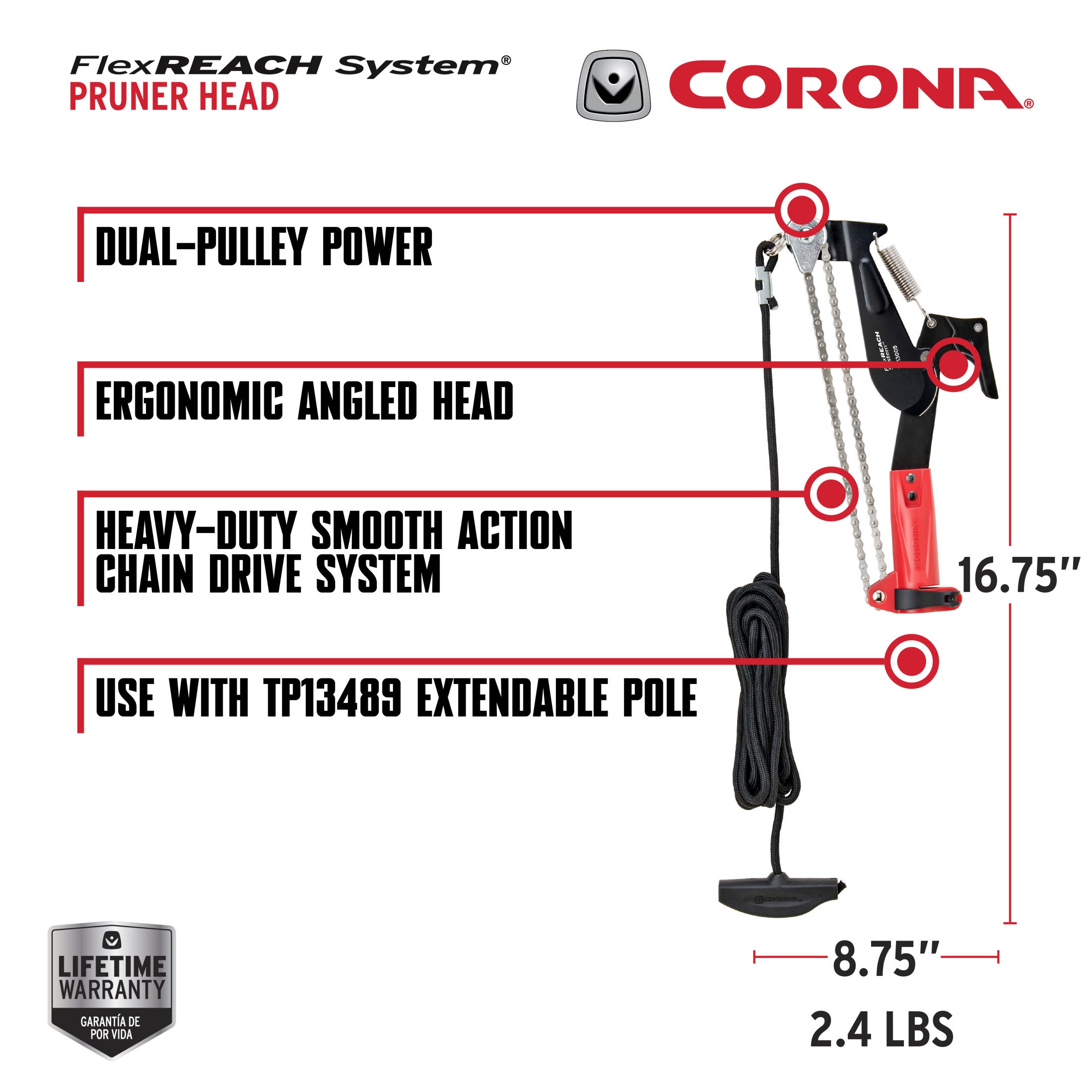 FlexREACH System® Tree Pruner Head, 1-1/4 in. cut capacity