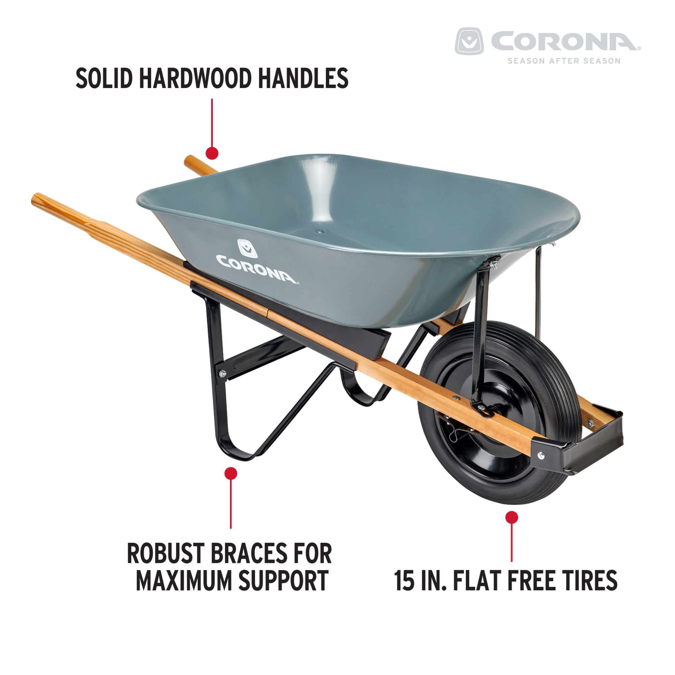 5 Cu. Ft. Steel Wheelbarrow in a Box | Corona Clipper Inc.