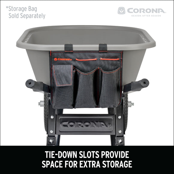 6 Cu. Ft. Poly Wheelbarrow, Steel Handles, Dual Wheel Flat Free Tires