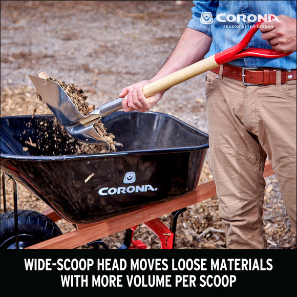 #10 Aluminum Western Scoop Hardwood Handle, D Grip Shovel