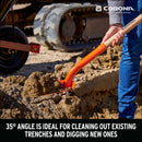 12-Gauge Trench Shovel, 35 Degree, 4 in., Hardwood Handle Poly Grip-8