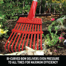 Fixed Tine Shrub Rake, 8 in. Head, 11 Tines, Aluminum Handle-8