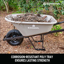 6 Cu. Ft. Poly Wheelbarrow, Steel Handles, Pneumatic Tire-15