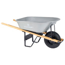 6 Cu. Ft. Steel Wheelbarrow, Wood Handles, Pneumatic Tire-1