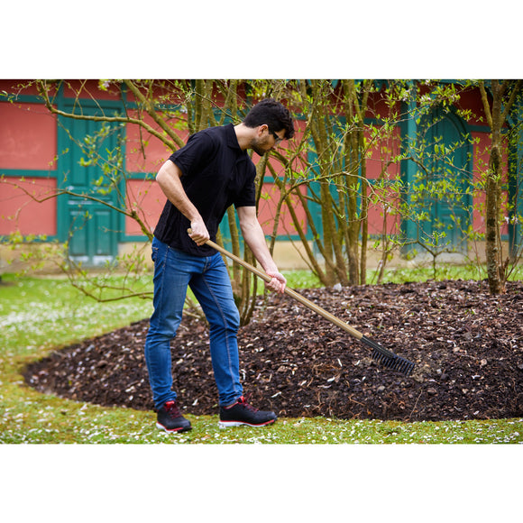 Level Head Rake, 16 in. Head, 14 Tines, Ash Hardwood Handle